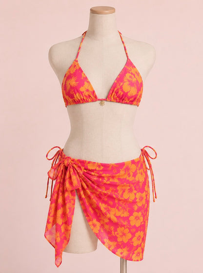 BIKINI TROPICAL SUNSET + PAREO
